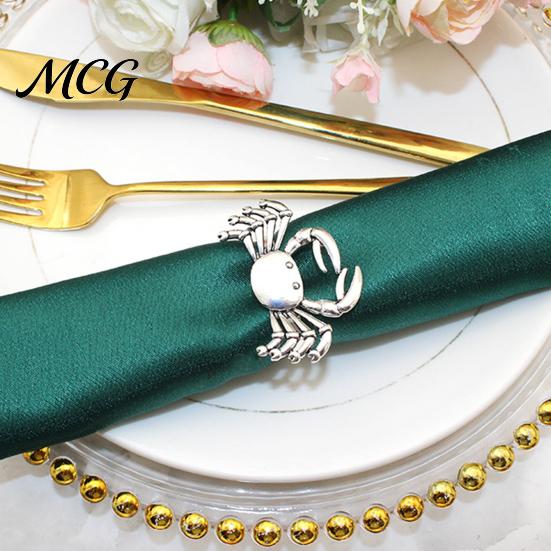Fade Resistant Napkin Rings Crab Ring, Reusable Metal Holder, Coastal Sea Life Holder for Summer Gatherings Beach House Parties Wedding Decor