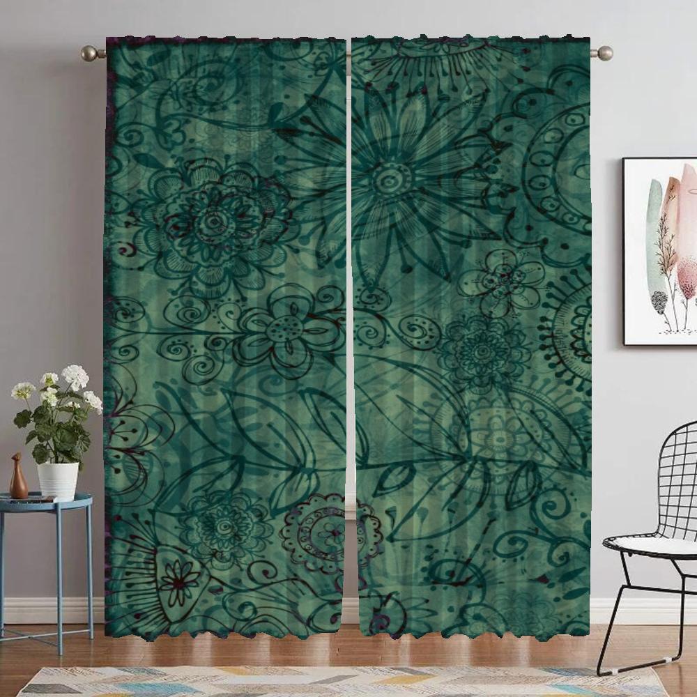 Элегантные шторы для гостиной Bohemia Anti-mosquit Storms 2 Pieces Blackout Curtain Shades Partition Kitchen Camera