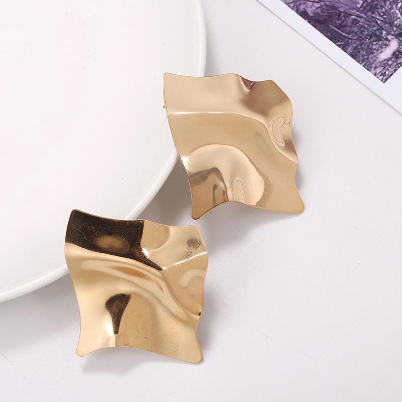 Metal Drop Earrings Irregular Pendants Earrings Twisted Geometric Personality Earrings For Women