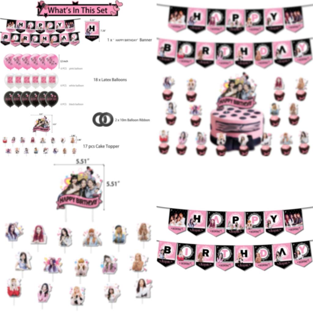 Украшения для дня рождения в стиле знаменитостей, Звездный вымпел, Вставка для торта, Оформление сцены