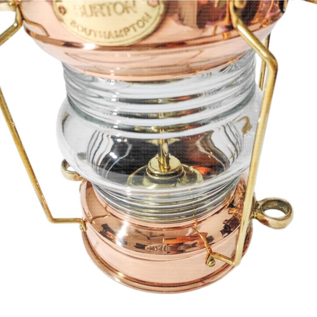 11" Solid Copper Working Outdoor Lantern Light, Nautical Ship/Boat Oil Lamp, Maritime Gifts For Dad and Seniors, Halloween Christmas Decor
