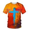 Крест принт 3D футболка Иисус Христианская мода церковь топ с короткими рукавами большой размер летние повседневные мужские