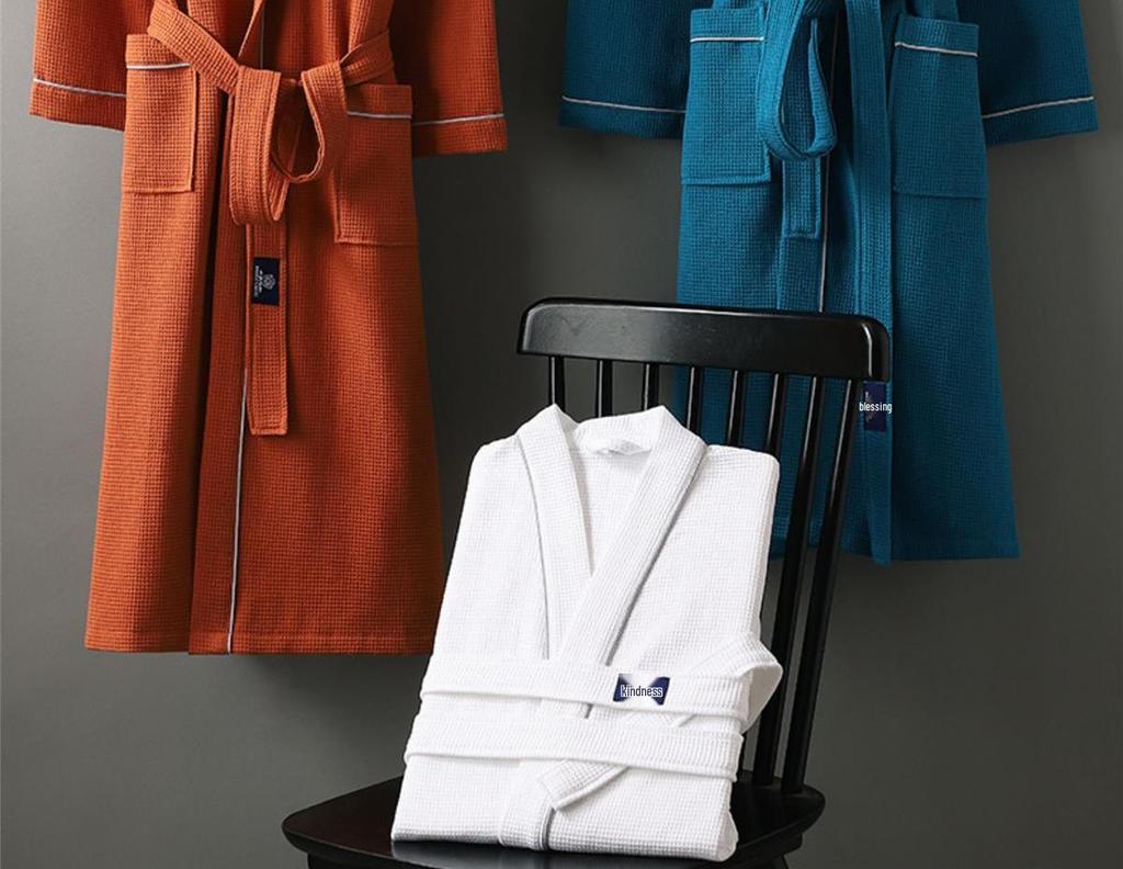 Хлопковый халат-юката G5Z: Впитывающее, быстросохнущее полотенце для мужчин и женщин - Идеально для осенней/зимней одежды для сна после купания