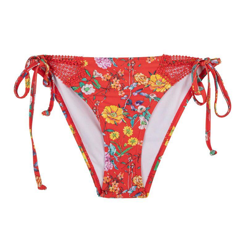 Женский купальник высокого давления из двух частей с красным цветком