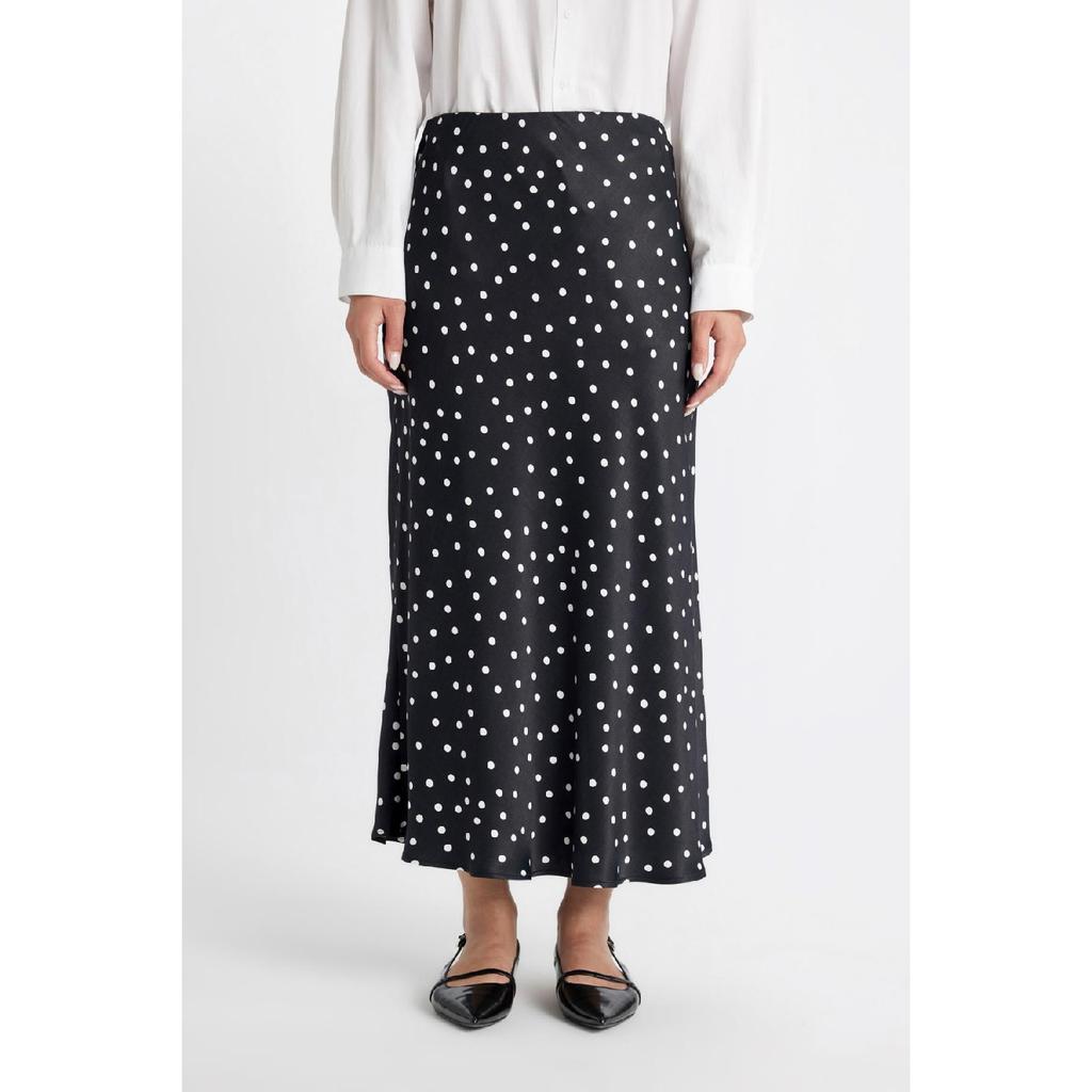 A-line High Waist Leopard Patterned Long/maxi Length 100% Satin Skirt D3905axns