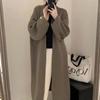 Autumn Winter Women's Korean Style Mid-Length Knitted Cardigan Outer Wear Lazy Style High-End Slimming Loose Thickened Knitted Coat