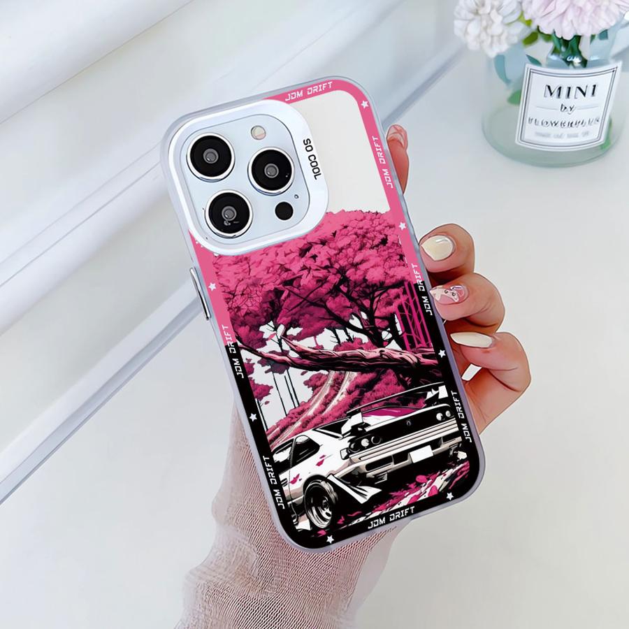 Мягкий чехол для iPhone 16e 11 12 13 Pro Max 14 15 16 Plus Японский JDM Дрифт-кар