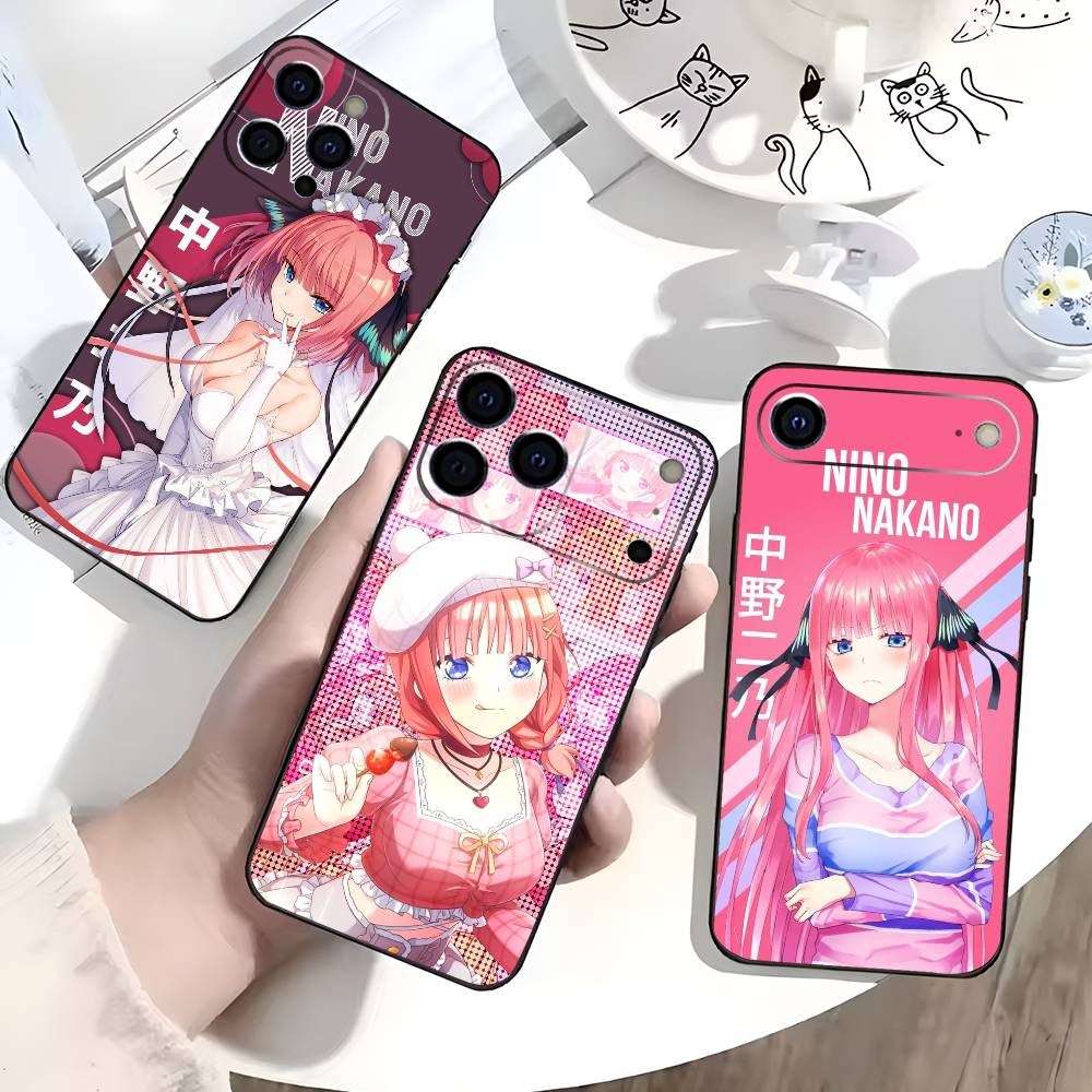 Чехол для телефона с персонажем Аниме N-Нино Н-Накано Для iPhone 17,16,15,14,13,12,11 Plus,Pro Max,XS,Мягкий силиконовый черный чехол