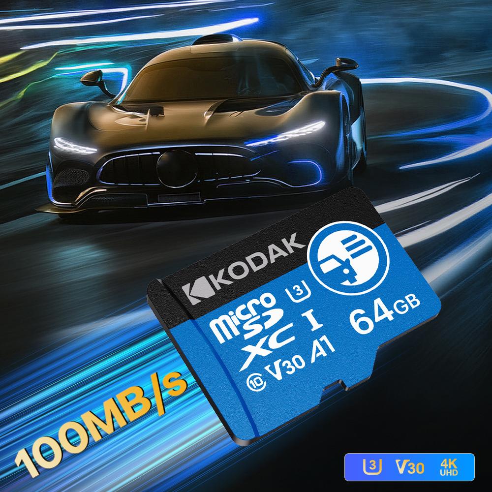 Kodak Высокоскоростная карта Micro SD KD360 32 ГБ/64 ГБ/128 ГБ/256 ГБ для автомобильного видеорегистратора и камеры автомобиля, запись видео 4K