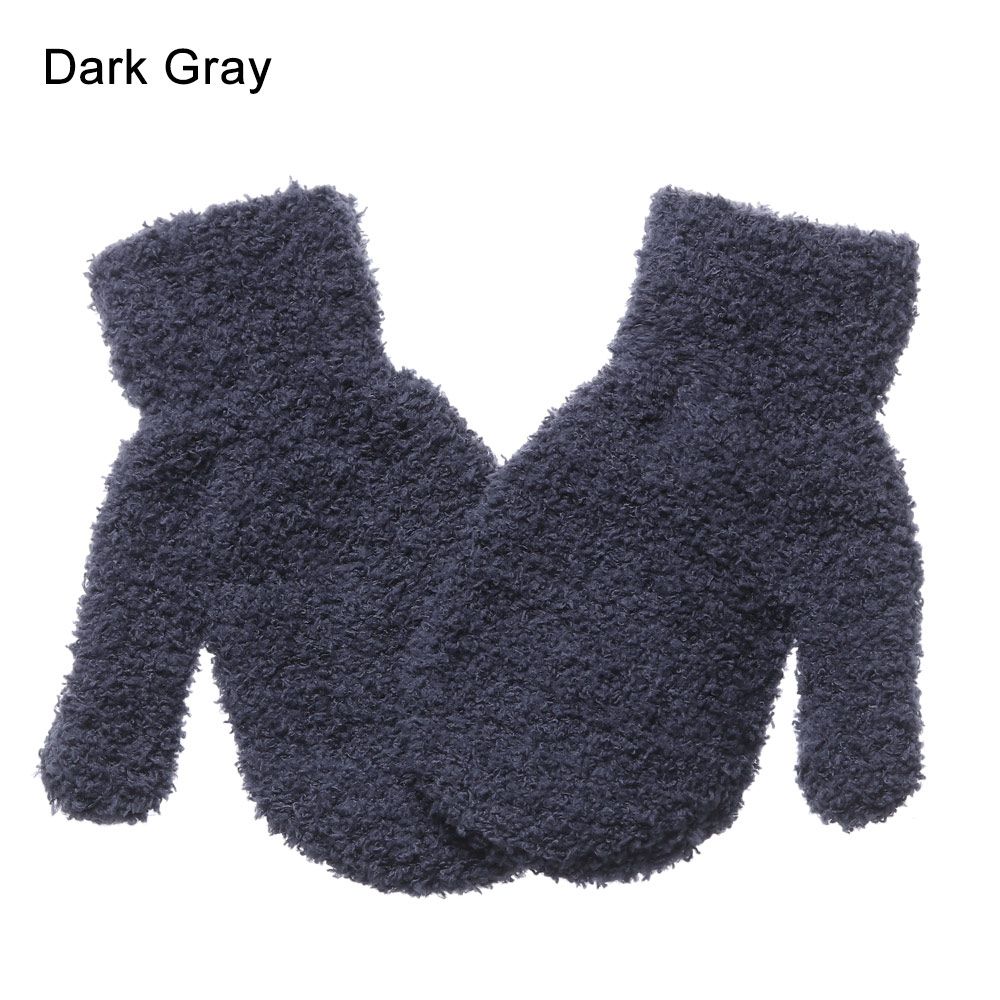 Boys Girls Winter Lovely Soft Warm Baby Candy Color Coral Plush Mittens Full Fingers Kids Gloves