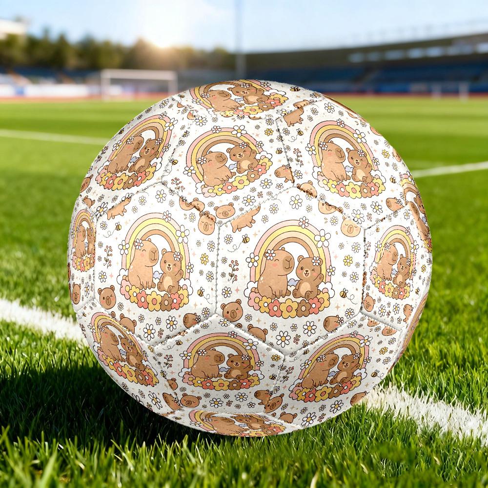 1pc Bear Rainbow Garden Soccer Ball Size 5,Suitable for Practice Matches/Training, Ideal for Indoor and Outdoor Sports. c63052