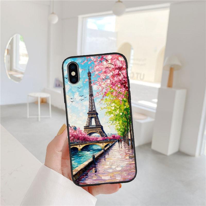 CJ57 France Paris Eiffel tower Phone Case for Samsung Galaxy S20 S21 S22 Ultra FE + Plus A21S A22 A24 A25 A26 A30 A30S A31