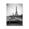 Классический гоночный автомобиль, модная девушка в Париже, черный, белый цвет, настенная живопись на холсте, скандинавский постер с принтом, настенная картина, домашний декор для гостиной