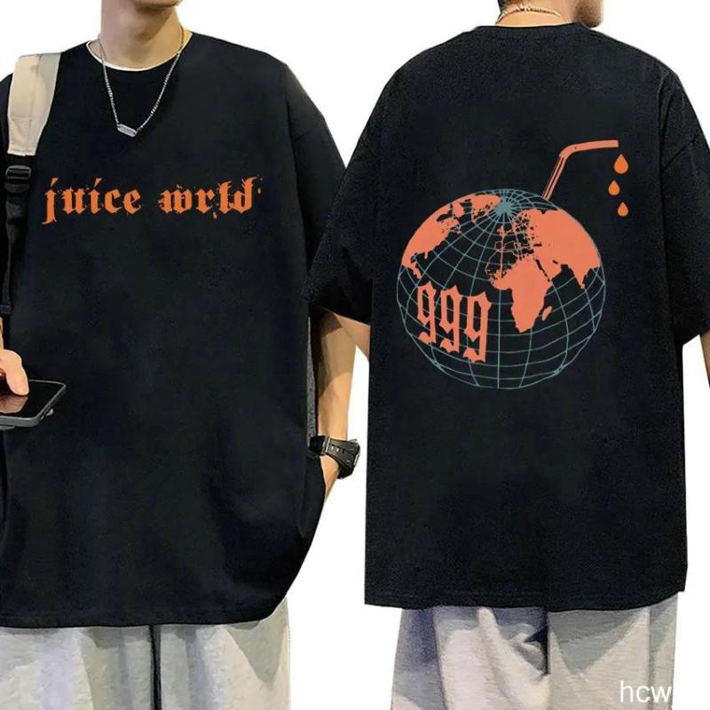 Классическая футболка с коротким рукавом и принтом рэпера JUICE WRLD, хлопковая футболка с коротким рукавом, уличная хип-хоп спортивная одежда, повседневные топы оверсайз