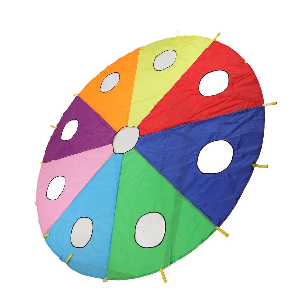Kids Umbrella Parachute Play Set 9 Holes Round Shape Inflatable Stick Mole Pounding Game for