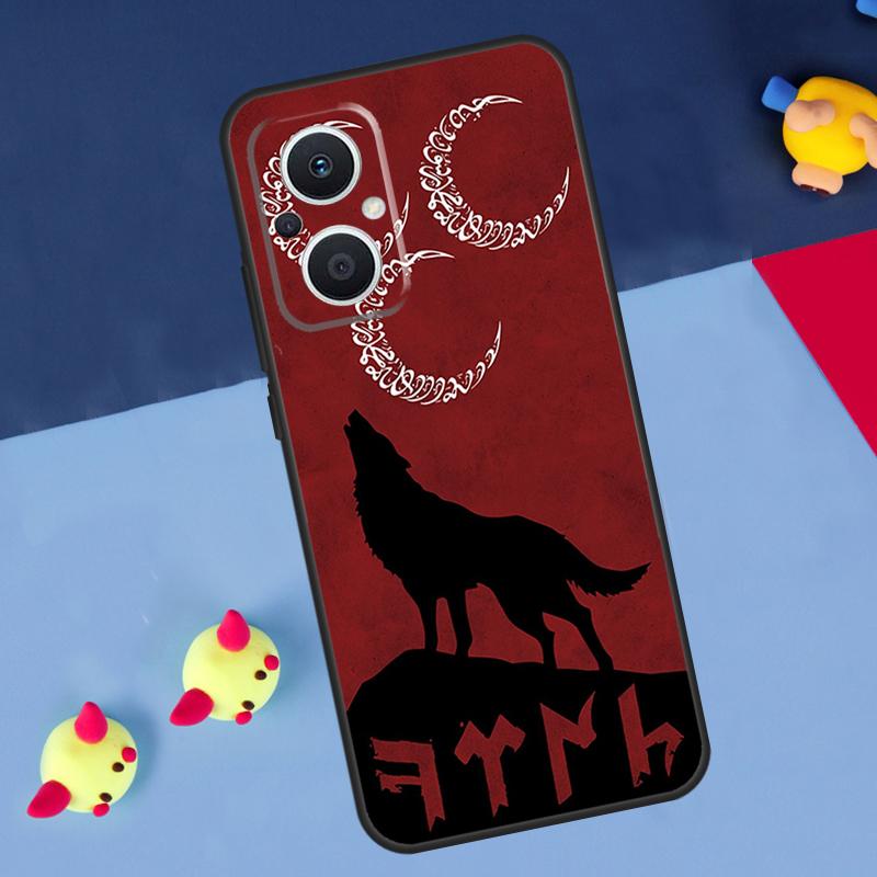 Флаг Волк-индеец Турция Для OPPO Reno 12F 13F 14F 11F 10 11 12 13 14 Pro 8T 7 8 Lite OPPO Find X9 X8 X6 X5 Pro Чехол