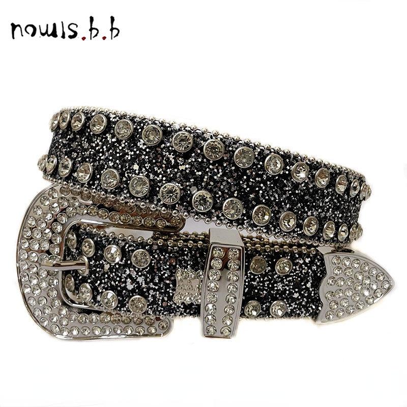Ремни в стиле панк-рок со стразами в стиле вестерн, модные роскошные ремни с шипами, блестящие ремни с бриллиантами, ковбойский ремень для ковбойских девушек, готические джинсы