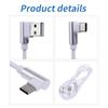 Fast Speed USB C Data Cable With Angled Ends Convenient Charging Cord for Electronics 2M For Smartphone Computer Tablet