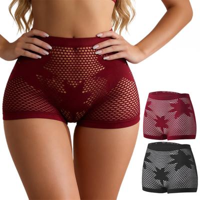 Женские полые прозрачные трусы-боксеры бесшовные с узором в виде звезд шортики для мальчиков нижнее белье с высокой посадкой эластичные трусики полной посадки