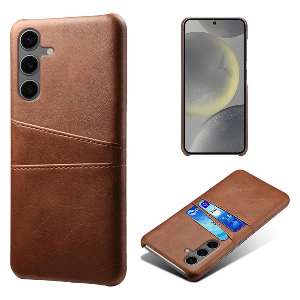 For Samsung Galaxy S24 FE Case Dual Card Slots PU Leather+Hard PC Phone Cover