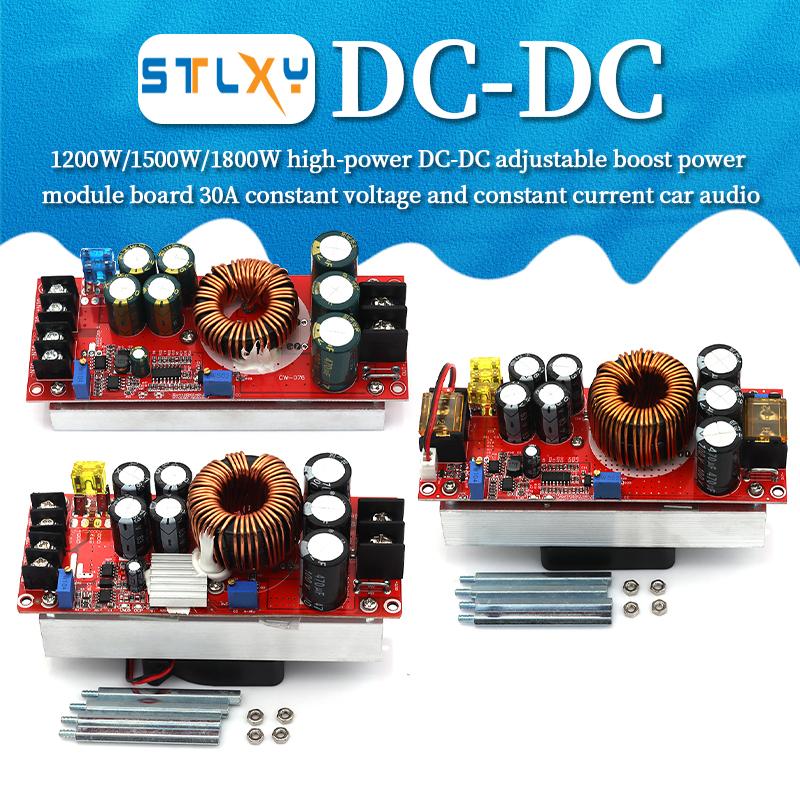 Stlxy DC-DC Повышающий Преобразователь Мощности Модуль 10-60В в 12-90В Регулируемый Преобразователь Напряжения 1800Вт 40А 1500Вт 30А 1200Вт 20А