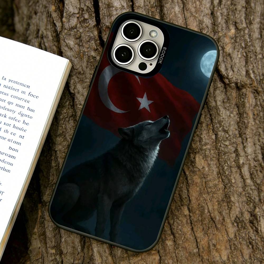 Чехол для телефона Turk Wolf Turkey Flag для iPhone 17,16,15,14,13,12,11 Plus,Pro Max,XS, Цветной Серебристый Чехол для телефона Funda Cover