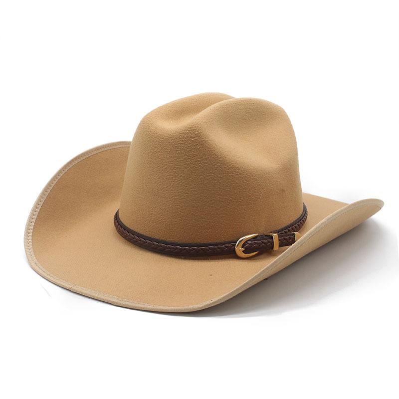 Men S Woolen Fedora Hat Large Brim Bell Top Sun Protection