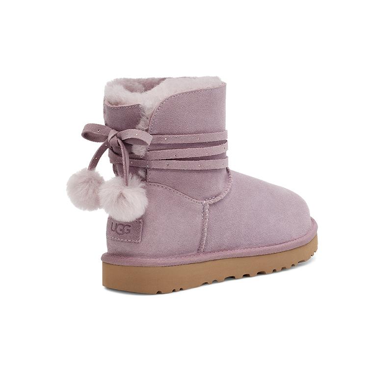 UGG Мини Бэйли Боу Пом 'Тауп Пурпурный' Женские 1125382-SHAD