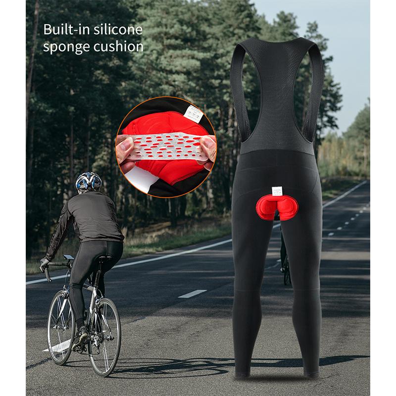 Комплекты для велоспорта Мужская термофлисовая куртка WOSAWE с гелевой подкладкой и брюки-комбинезон