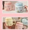 with Handle Ceramic Coffee Cup Heat-resistant Water Cup with Lid Cartoon Mirror Mug  Office