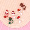 2Pcs Christmas Silicone Straw Cap 10mm Reusable Dust-Proof Straw Topper for Cup Party Decor Santa Claus Snowman