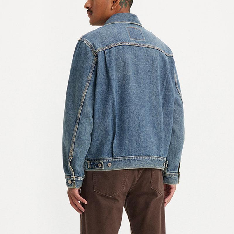 Levi's Denim Jackets Men's Blue Lapel Moderate Straight Fit A7632-0001