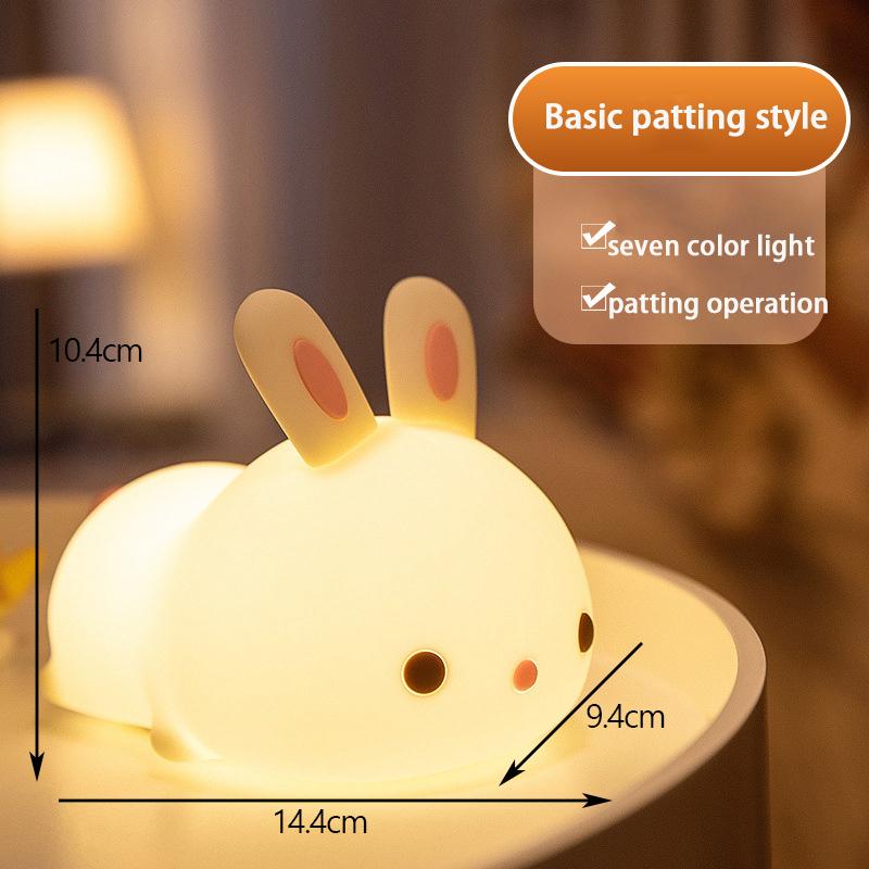 Cat Shaped Night Light Soft Silicone Touch Sensor Bedside Lamp 7 Color Changing Cute Portable Bedrooms Living Rooms Night Light