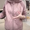 Winter New Versatile and Thin Warm and Windproof Long-sleeved Top Contrasting Color Hooded Thickened Temperament Coat Women