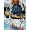 Women's Sweatshirt Geometric Print Casual Daily 3D Print Casual Hoodies Sweatshirts  Blue