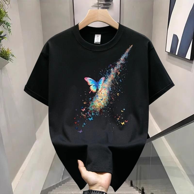Американский модный бренд Мужская футболка с коротким рукавом из чистого хлопка с принтом Модная универсальная футболка с круглым вырезом для мужчин и женщин Мужская