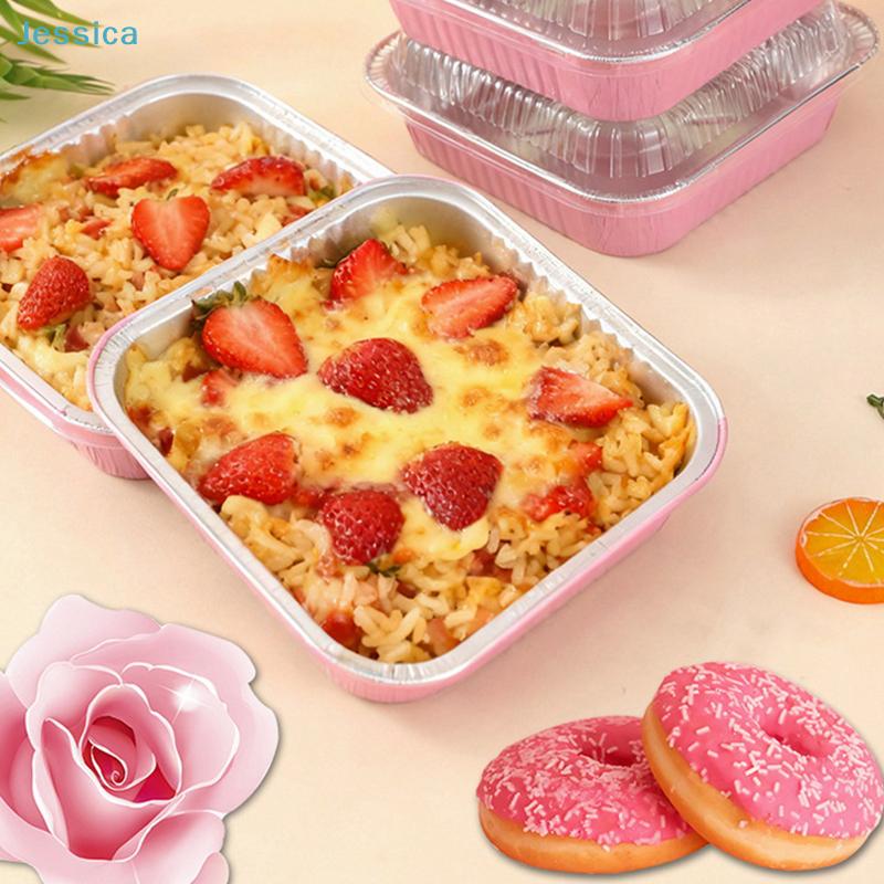 10 Наборов Форм для Хлеба С Крышками и Ложками Антипригарные Квадратные Алюминиевые Формы для Выпечки Контейнер для Хлеба Термостойкие Формы для Кексов