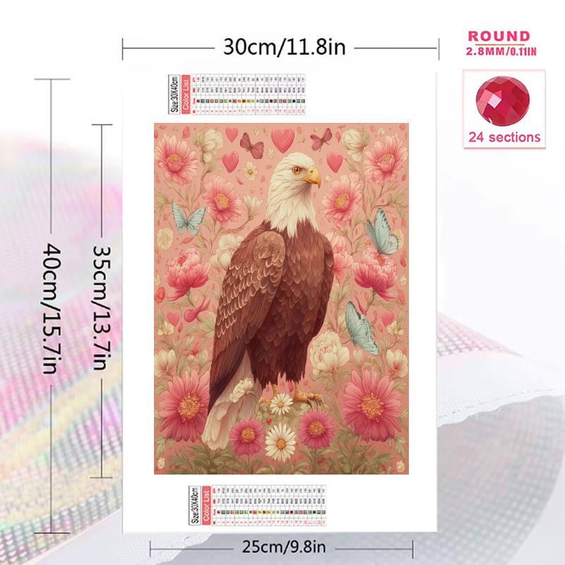 One eagle Pattern 3pcs 100% Round Full Drill 5D DIY Diamond Painting Embroidery Cross Stitch Rhinestone Décor