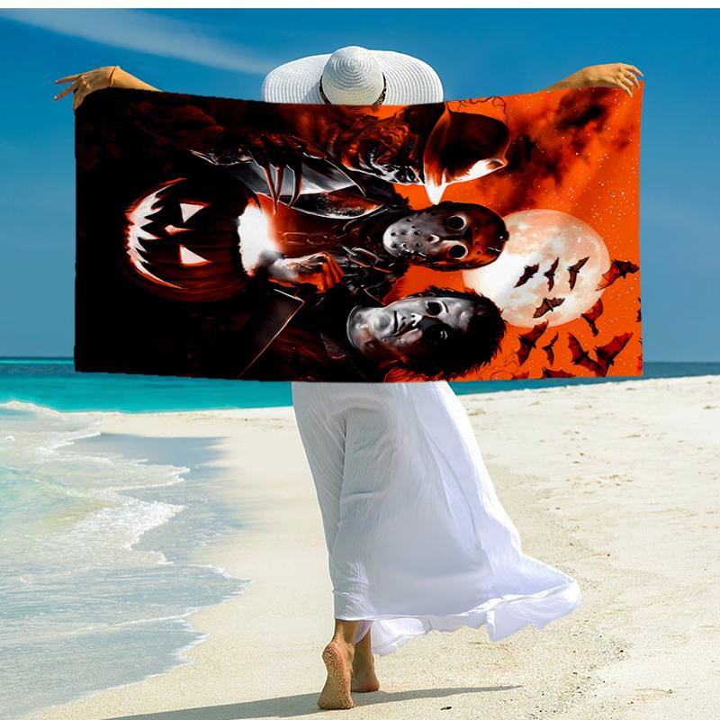 Ultra-Soft Beach Towel with Halloween horror Theme,Ideal for Pool - Camping, Diving - Perfect Travel Essential, Vibrant Beach Towel.