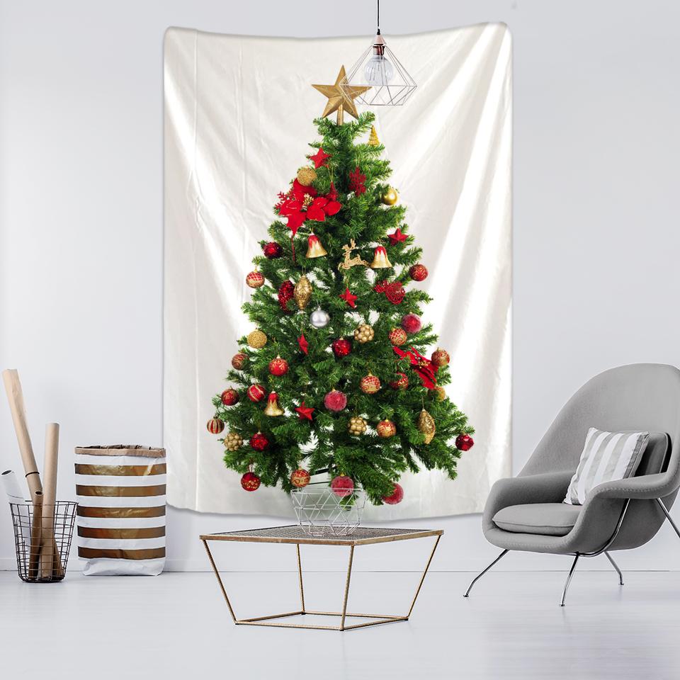 New Year Christmas Tree Decorations Wall Hanging Tapestry Carpet Christmas Home Yoga Mat Bed Cover Beach Mat Gift