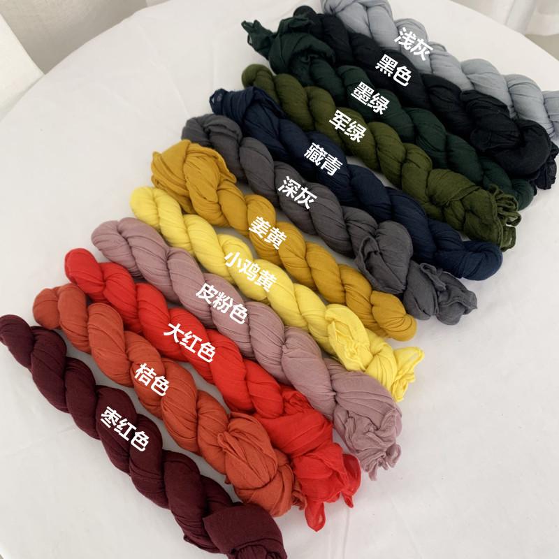 Шарф из шелковой балийской пряжи: Конфетный цвет, морщинистый дизайн