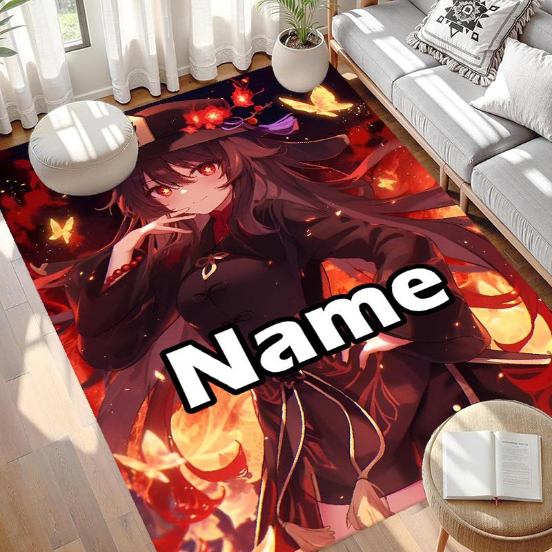 Custom Name Personalized Genshin Impact Print Carpet, Versatile Home Decor Rug, for Playroom, Apartment, Balcony, Entryway, Hallway Gift