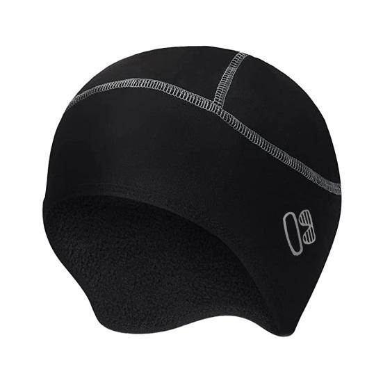 Cycling Helmet Liner Skull Fall Winter Eyeglasses Hole Warm Thick Fleece Stretch Outdoor Riding Helmet Protector Brimless Beanie Headgear