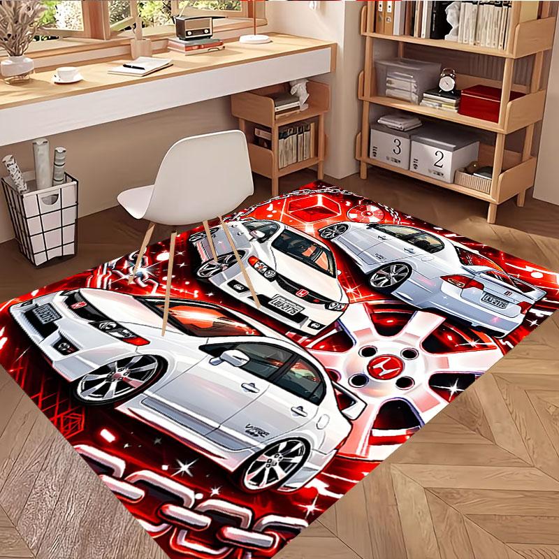 Honda Print Rug, Washable Floor Carpet, For Entryway Dorm Laundry Room Office Study, Home Decor Birthday Christmas Gift