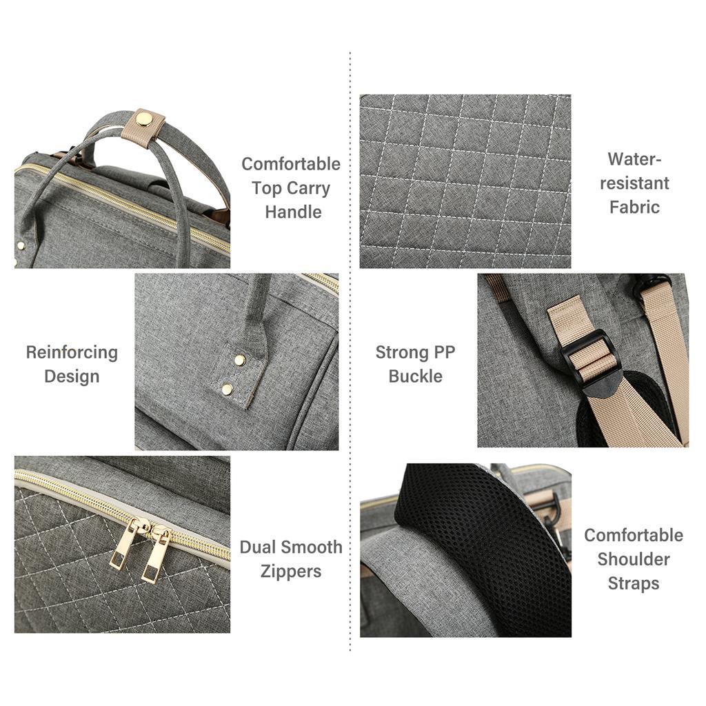 Портативная сумка для подгузников, рюкзак большой вместимости, водонепроницаемая дорожная сумка для кормления ребенка, сумка для мамы с USB-портом для зарядки, ремни для коляски, термокарманы