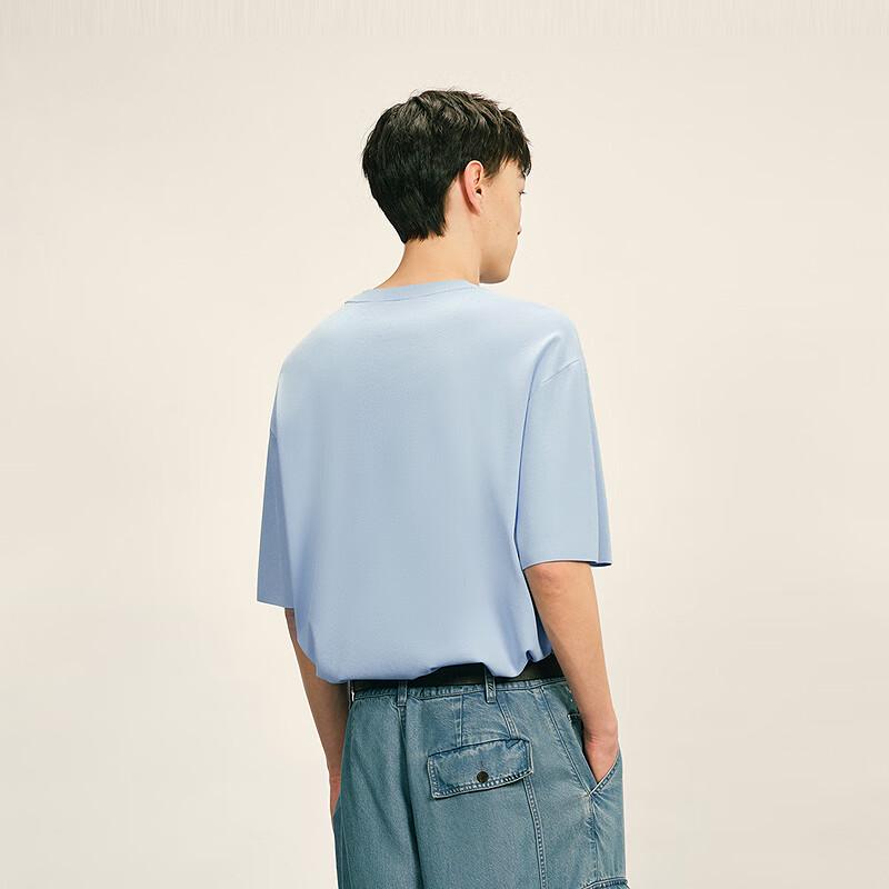 CROQUIS Мужская трикотажная футболка свободного кроя с круглым вырезом и коротким рукавом