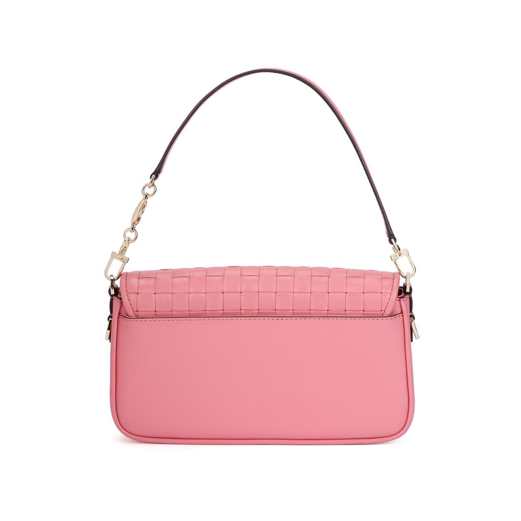 Michael Kors Mk Bradshaw Однотонная Сумка-багет из Стеганой Кожи с Логотипом-Буквой на Цепочке Женские сумки Светло-розовый 30S1G2BL1T-644