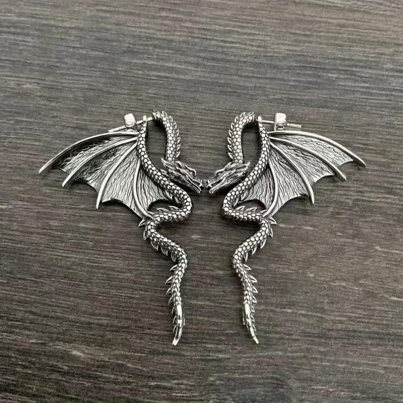 Простые и стильные готические украшения с рисунком дракона, подходящие для женщин, для банкетов, памятных подарков или праздничной одежды