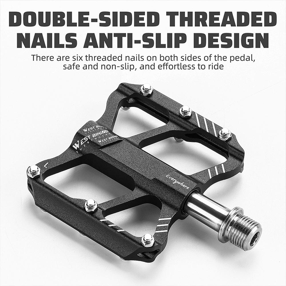 Сверхлегкие велосипедные педали из алюминиевого сплава, 3 подшипника, велосипедные педали, противоскользящие, водонепроницаемые, плоский широкий велосипед