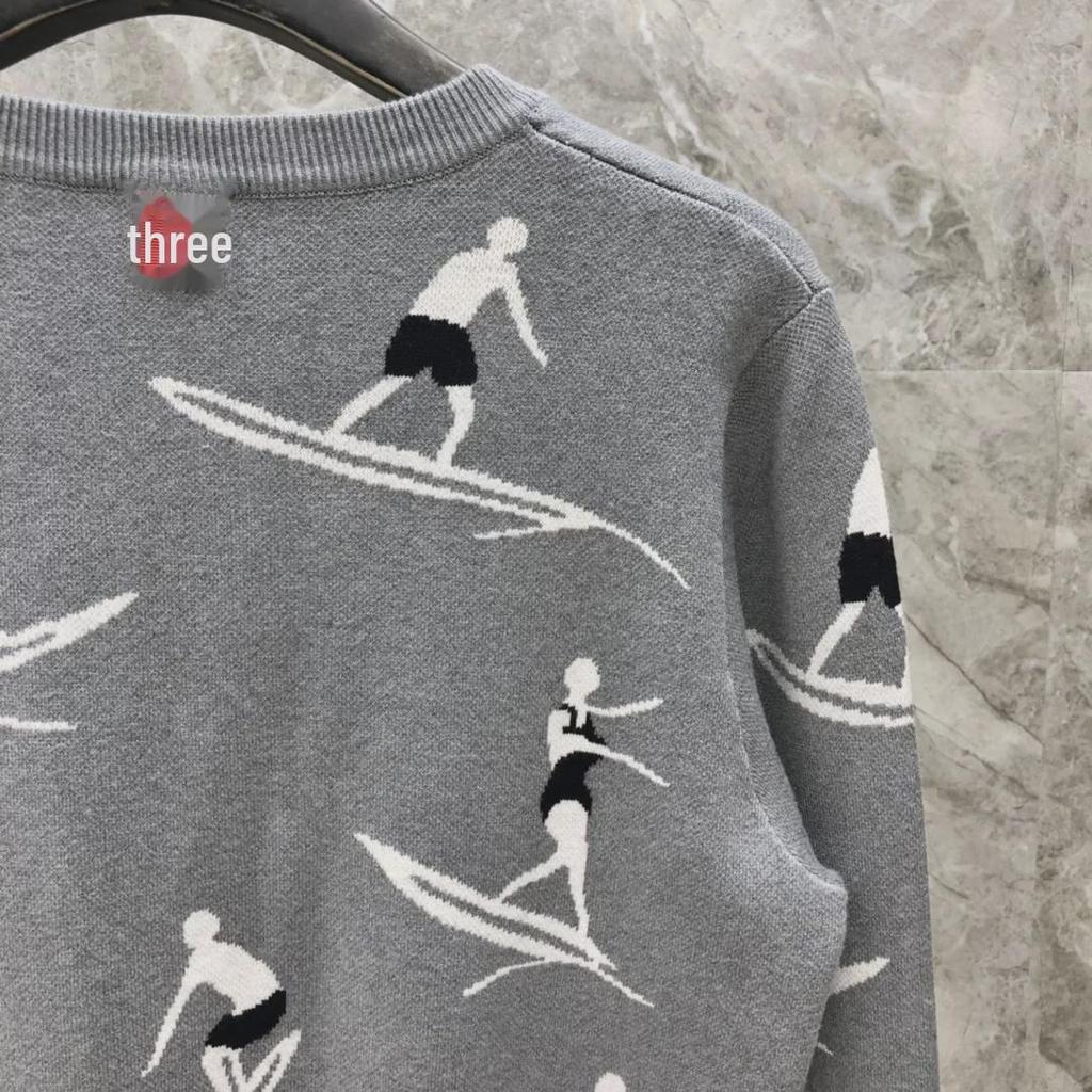 Унисекс свитер шерстяной жаккардовой вязки для серфинга на осень/зиму